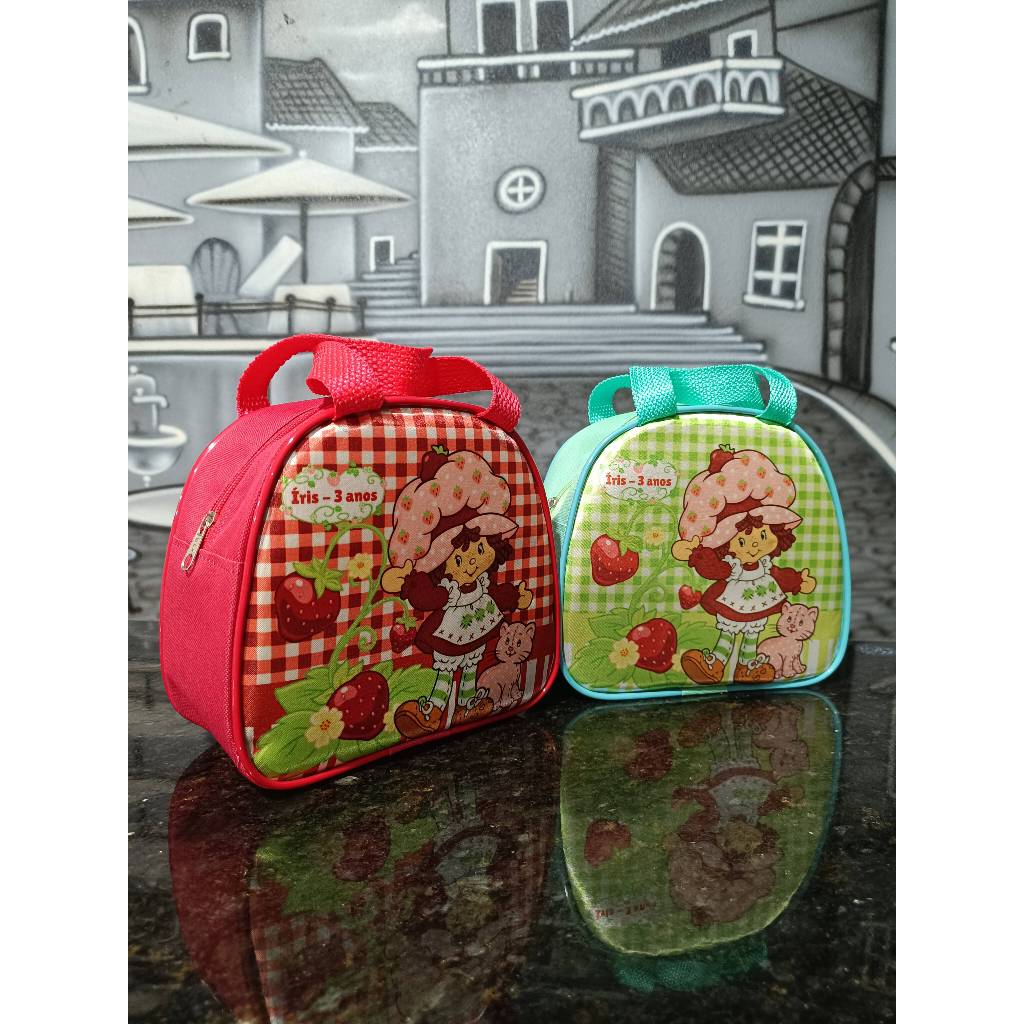 35 BOLSINHAS PERSONALIZADAS MORANGUINHO FESTA ANIVERSARIO LEMBRANCINHA INFANTIL MORANGO BOLSA SOLSINHA PERSONALIZADA