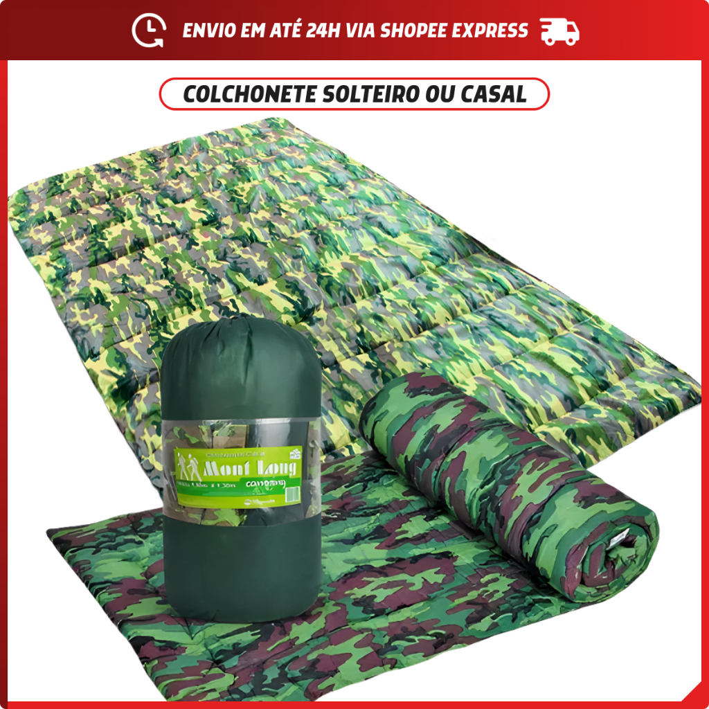 Colchonete Acampamento Camping Casal 190x130 ou Solteiro 130x60 Colchão Dormir