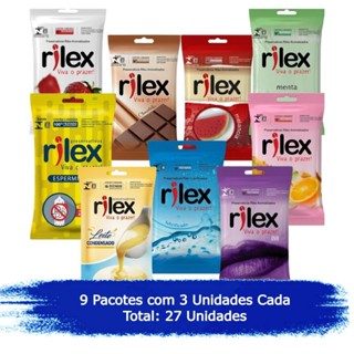 Camisinha Preservativo Rilex Mix De Sabores Caixa 27 Unidades 9x3 em Oferta na Shopee