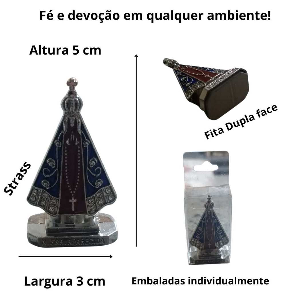 Imagem Nossa Senhora Aparecida - 5 Cm Com Fita Dupla Face