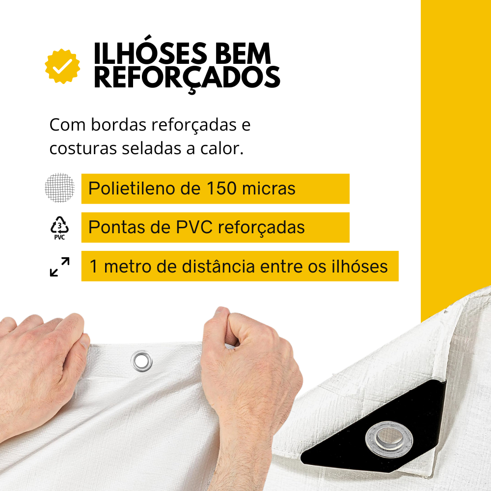 Lona 3x5 Branca Forte Reforçada 150 Micras TNT para Piscina, Toldo, Cobertura · foto 2
