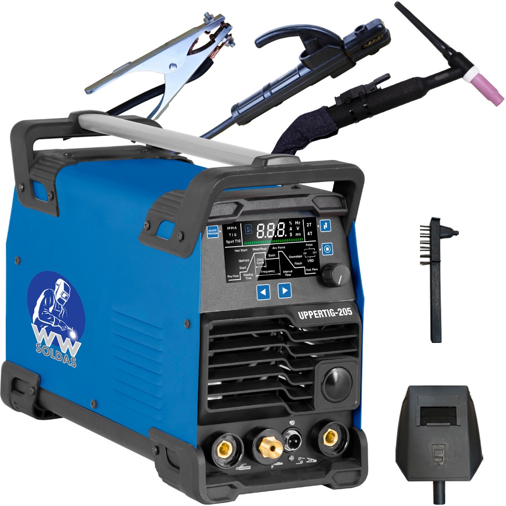 Inversora De Solda Tig Alta Frequência E MMA 4 em 1 200A Uppertig-205 220V WWSoldas em Oferta na Shopee