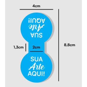 ADESIVO LACRE FECHA SACOLA PERSONALIZADO  4 x 8,8cm - 250 UNID. CORTE ESPECIAL
