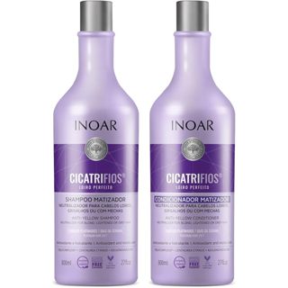 INOAR KIT CICATRIFIOS LOIRO PERFEITO SHAMPOO + CONDICIONADOR 800ML em Oferta na Shopee
