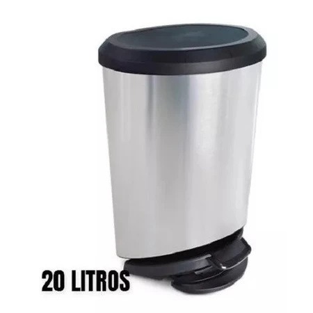 Lixeira Escritorio Cozinha Banheiro C/ Pedal 20l Plast. Cesto de Lixo Grande Arqplast