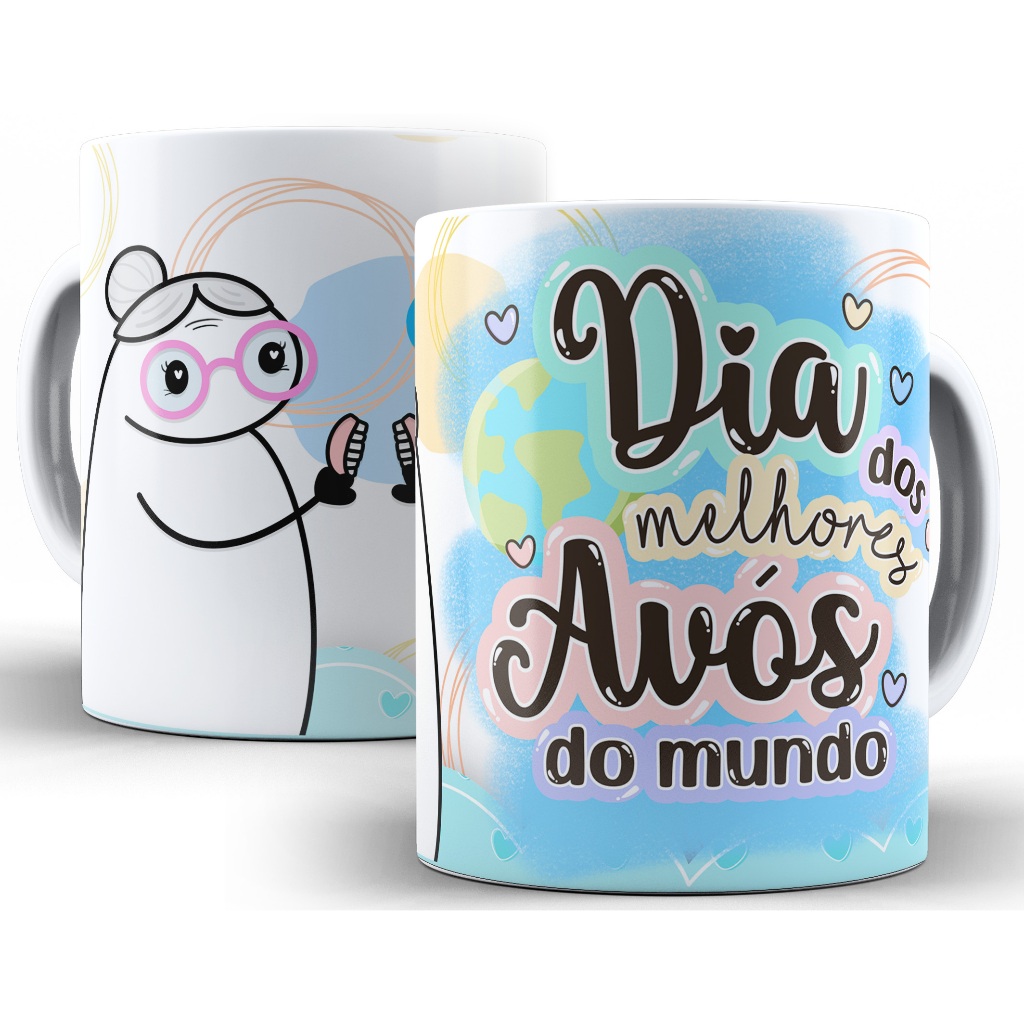 Caneca Dia Dos Melhores Avós Do Mundo Presente Flork Meme Personalizada 325 Ml - Oferta
