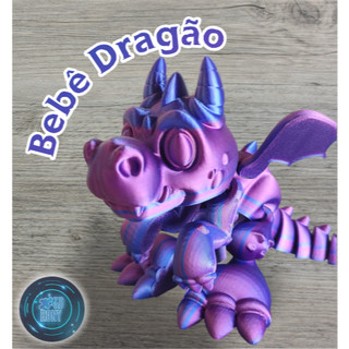 Boneco Bebe Dragão Presente Educativo Miniatura Articulado Decoração Criativo