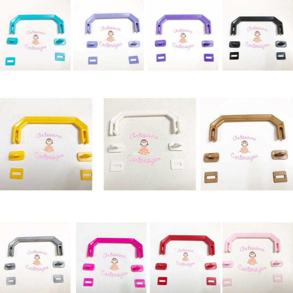 Imagem Kit de Alças Plásticas Com encaixe Artesanato, Maletas, Bolsas, Sacolas - 20 ou 30 unidades
