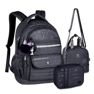 Kit Mochila de Costas Rebecca Bonbon Holográfica Lancheira e Estojo em Oferta na Shopee