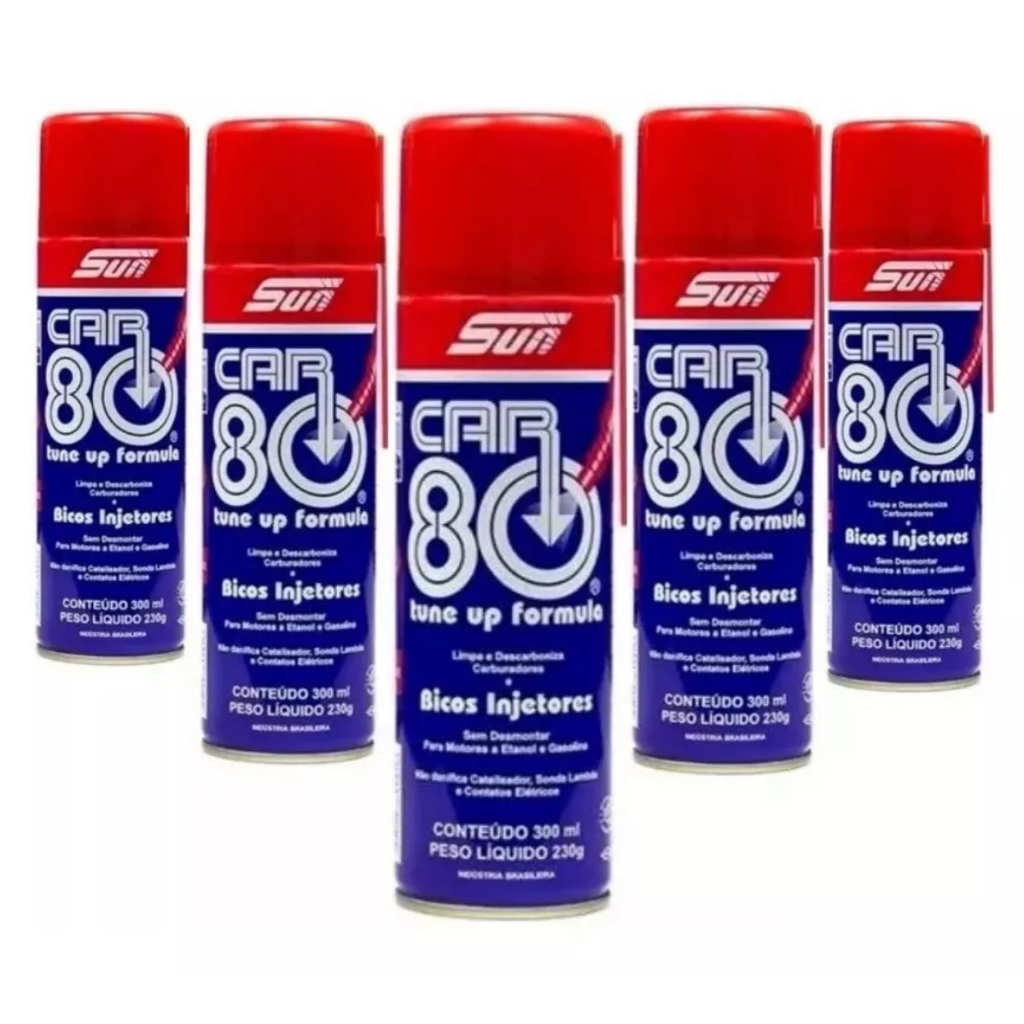 Kit 5 Descarbonizante Car80 Do Motor TBI Limpa Bico Carburador 300ml