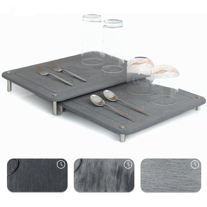 Tapete de Secagem em Pedra para Cozinha: Absorção Rápida, Resistente ao Calor em Oferta na Shopee