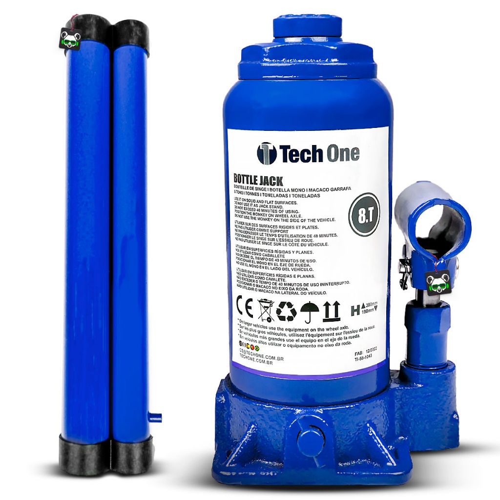 Macaco Hidráulico Garrafa 8T Portátil Tech One 8 Toneladas em Oferta na Shopee