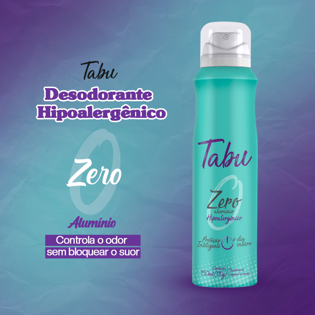 Detalhes do Desodorante Aerosol Tabu Zero Alumínio 150Ml