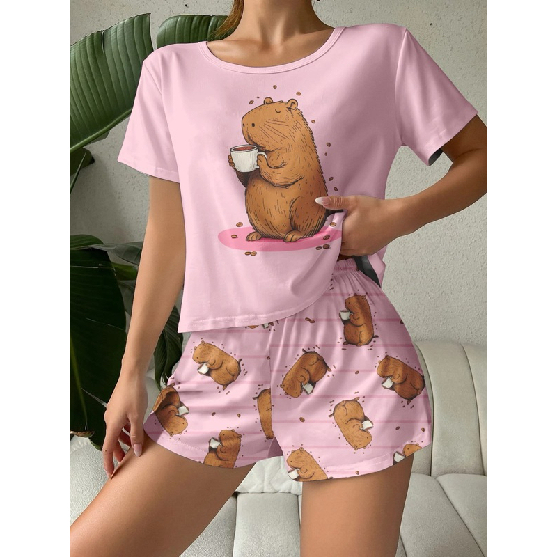 Pijama adulto Capivara roupa de dormir Baby Doll em Oferta na Shopee