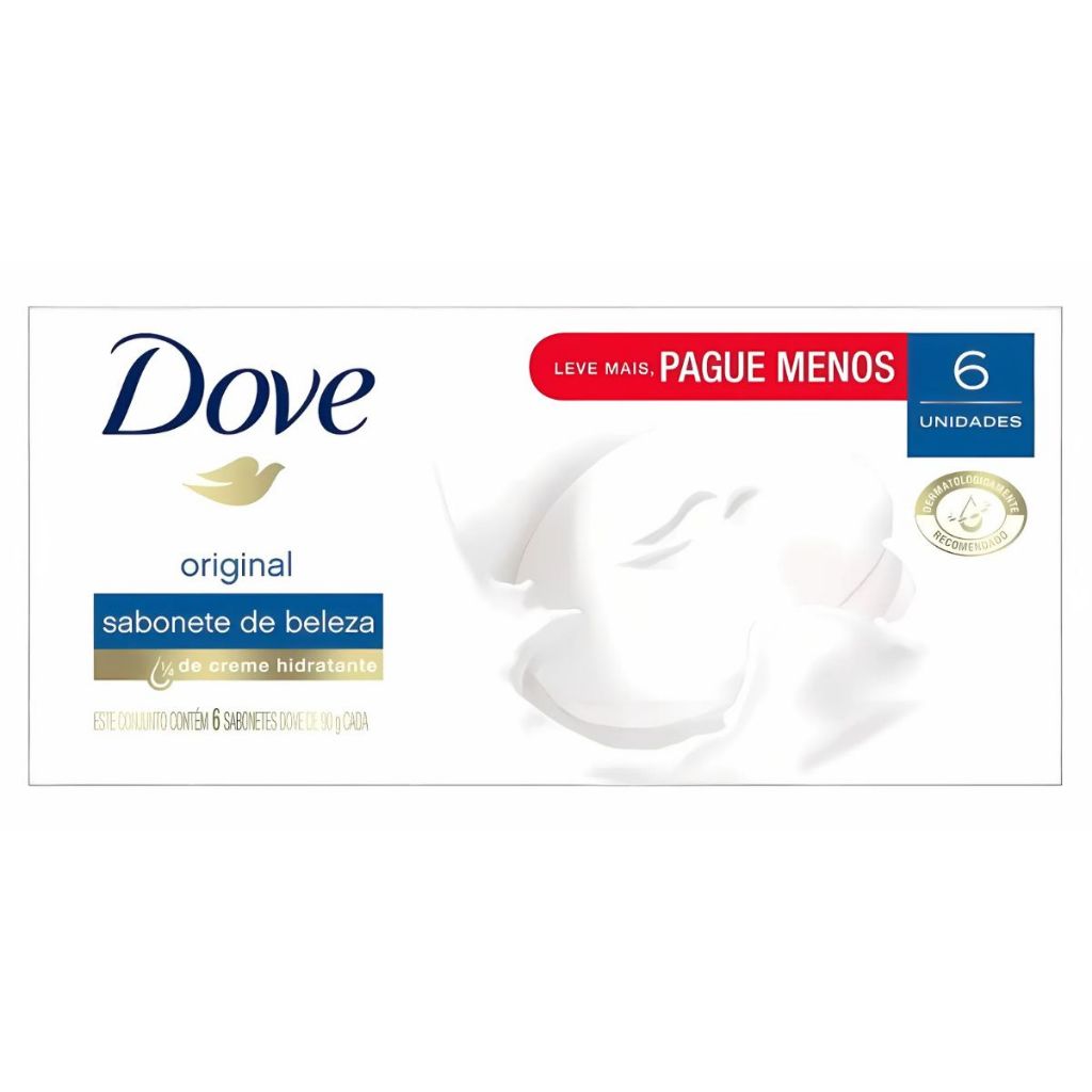 Kit Sabonete Em Barra Dove Original Com 6 Unidades De 90g
