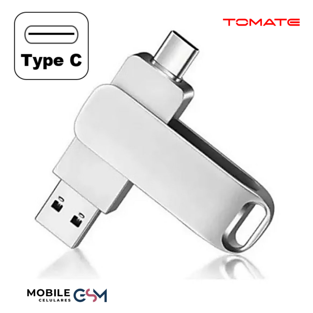 Pen drive Flash Dual Drive USB TIPO C 2 em 1 3.2 128GB  256GB – Compatível c/ Celular e PC