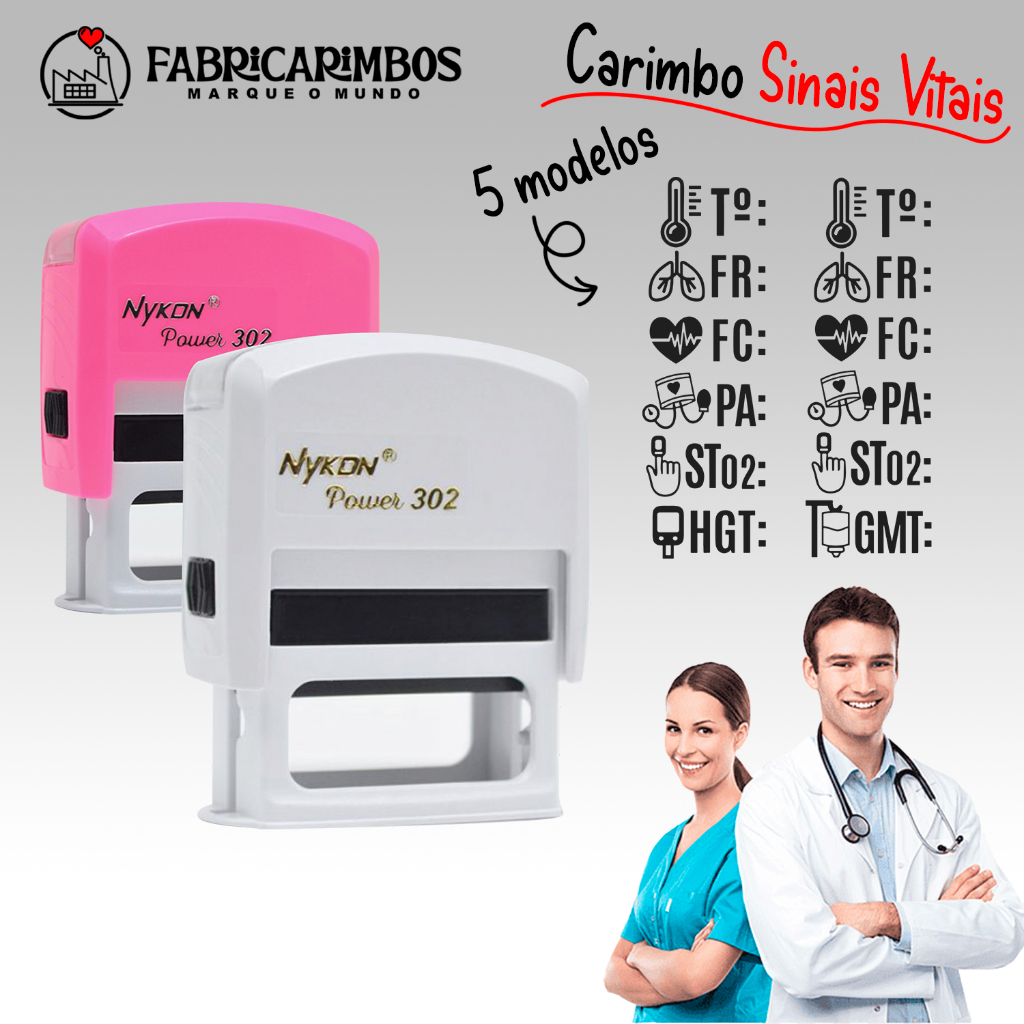 Carimbo Automático Sinais Vitais Anotações Prontuário Médico Profissional de Saúde Pronto para Uso em Oferta na Shopee