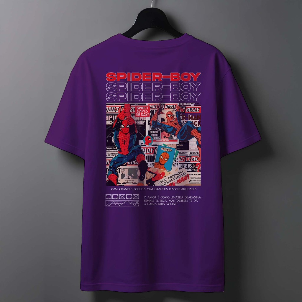 Camiseta Casal Aranha - Spider BOY/GIRL T-Shrit  Street 100% Algodão