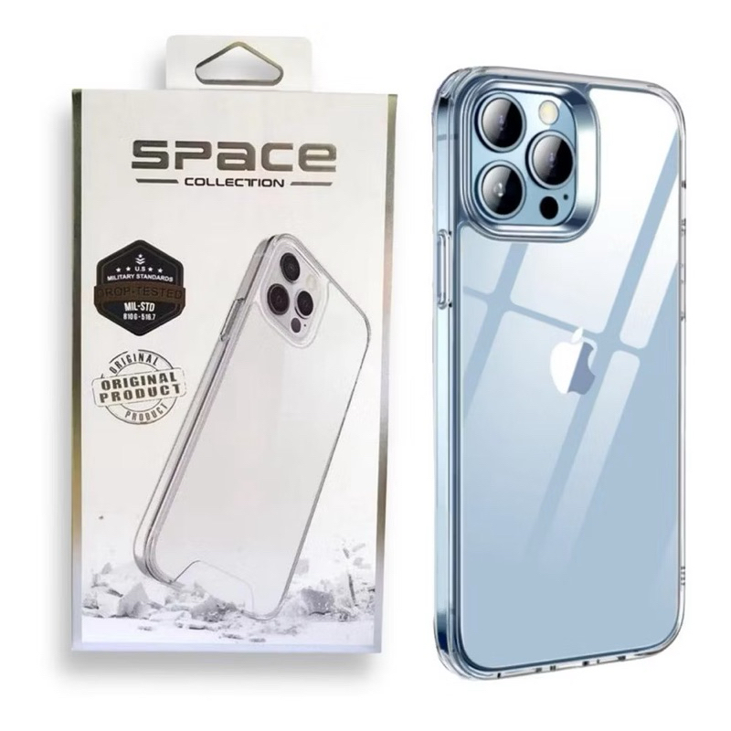 Capa  Space acrílico Transparente Anti Impacto Compativel com iPhones X XR 11 12 13 14 15 16 16E 17 Plus Pro  ProMax