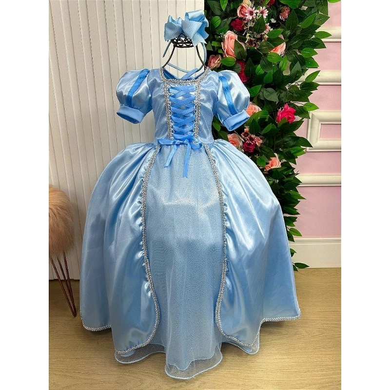 Fantasia Vestido Luxo Princesa Belli Cinderela A bela adormecida Rapunzel A bela e a fera
