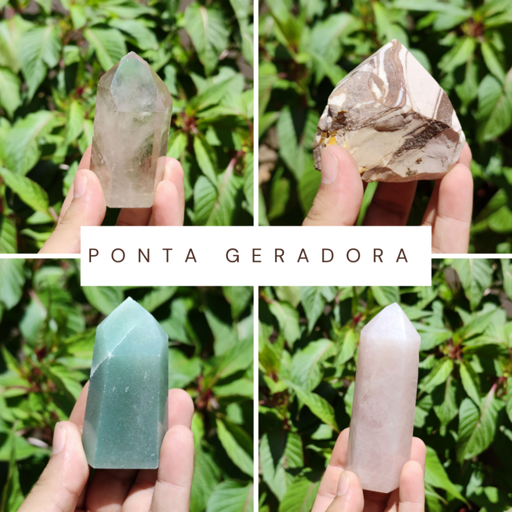 Ponta Geradora De Cristais Naturais Lepidolita Quartzo Verde Quartzo Rosa Cristal Jaspe Madeira