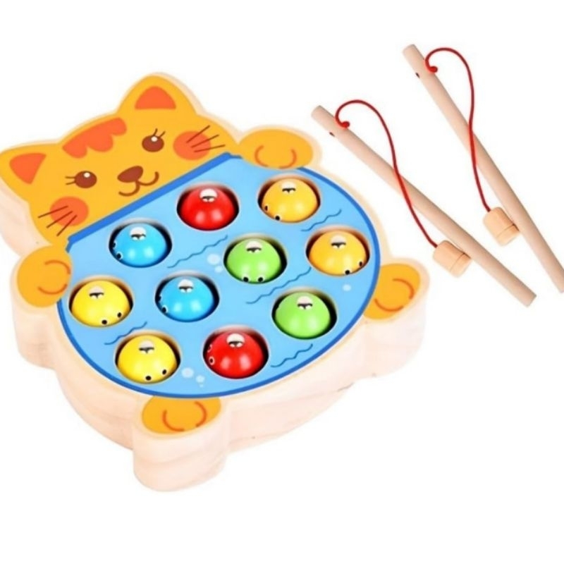 Jogo Educativo Infantil Pesca Magnético Ima Brinquedo Pescaria PescadinhoTabuleiro Gatinho Criança Brincar