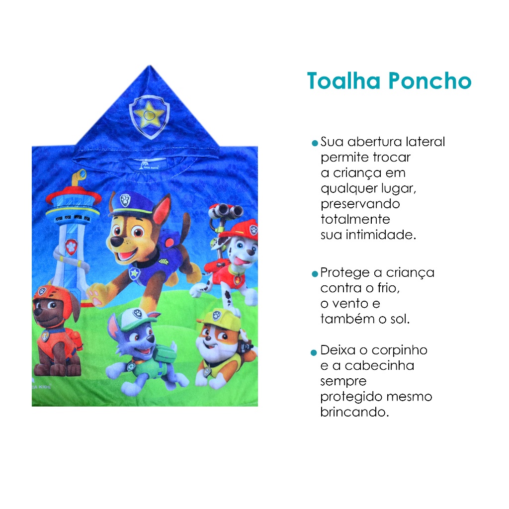 Roupão Algodão Poncho Infantil Astronauta