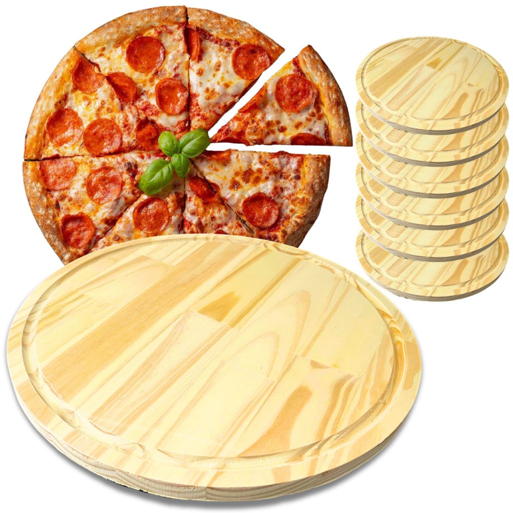 kit 10 Tabuas De Pizza atacado de 40cm 35cm 24cm 22cm - 10 Unidades Em Madeira Pinus gatronomia pizzaria hamburguer em Oferta na Shopee