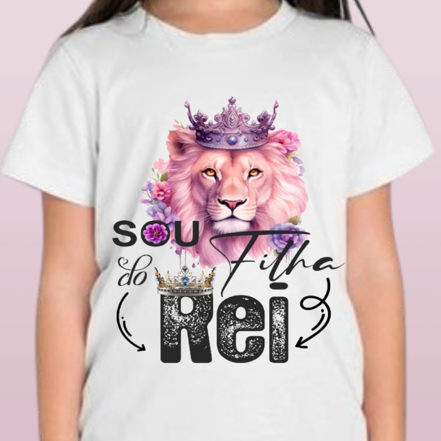Camiseta infantil estampada blusa menina filha do rei em Oferta na Shopee