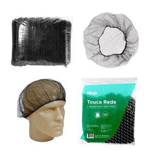 Touca Preta Protetora Capilar Rede Redinha Descartável 100un em Oferta na Shopee