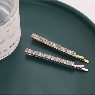 Moda Tic Tac Cabelo Clips Grampo/Presilha Simples 2 Faixas Cristais Strass