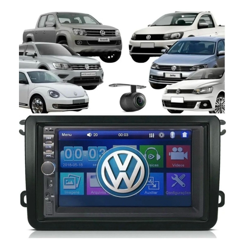 Central Multimídia Mp5 Gol G7 G8 Jetta Amarok + Moldura + Camera De Re Bluetooth Espelha Android IOS em Oferta na Shopee