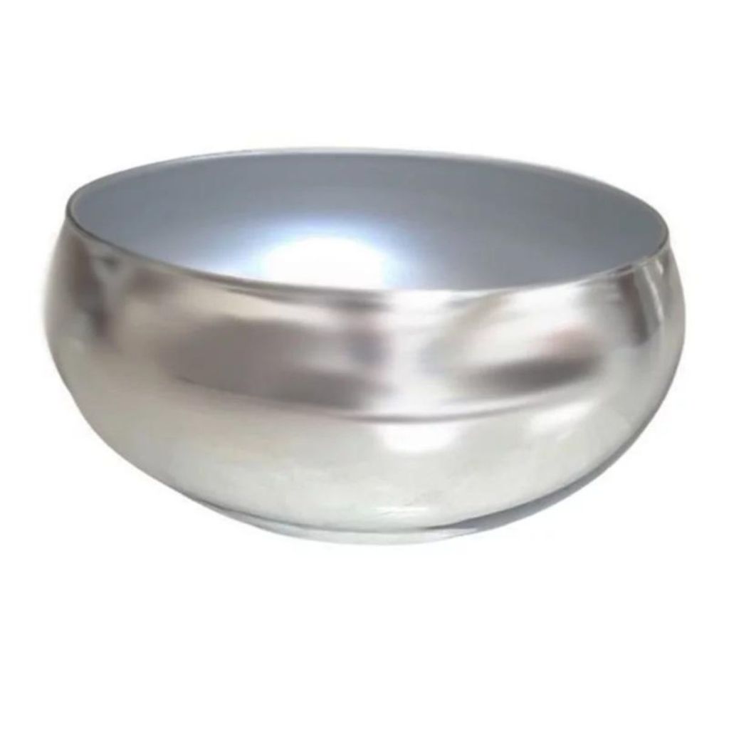 1 Vaso De Vidro Espelhado Cachepot Redondo Luxo grande 26x13cm decorativo  para mesa orquídeas Verdinho terrário