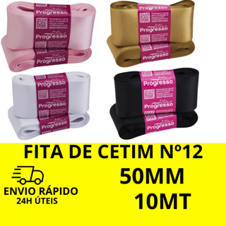 Fita de Cetim Progresso Nº12 50mm 10 Metros em Oferta na Shopee