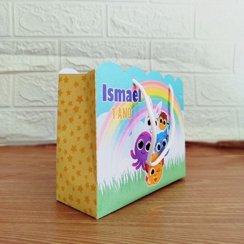 Sacolinha Personalizada Lembrancinha Bolofofos Azul Menino