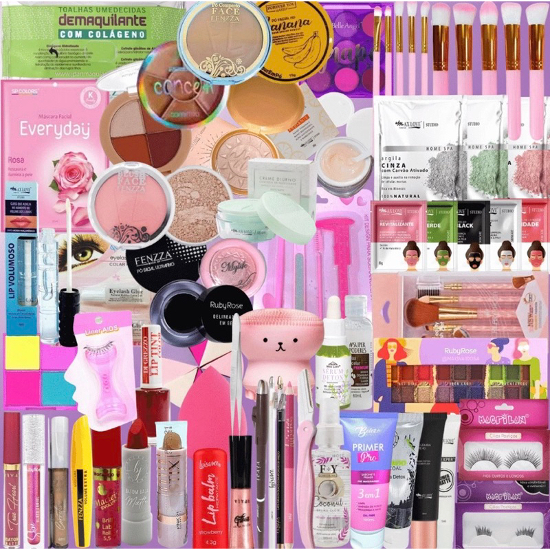 KIT 11 MAQUIAGEM CAIXA MELHORES MARCAS MAQUIAGEM BARATA