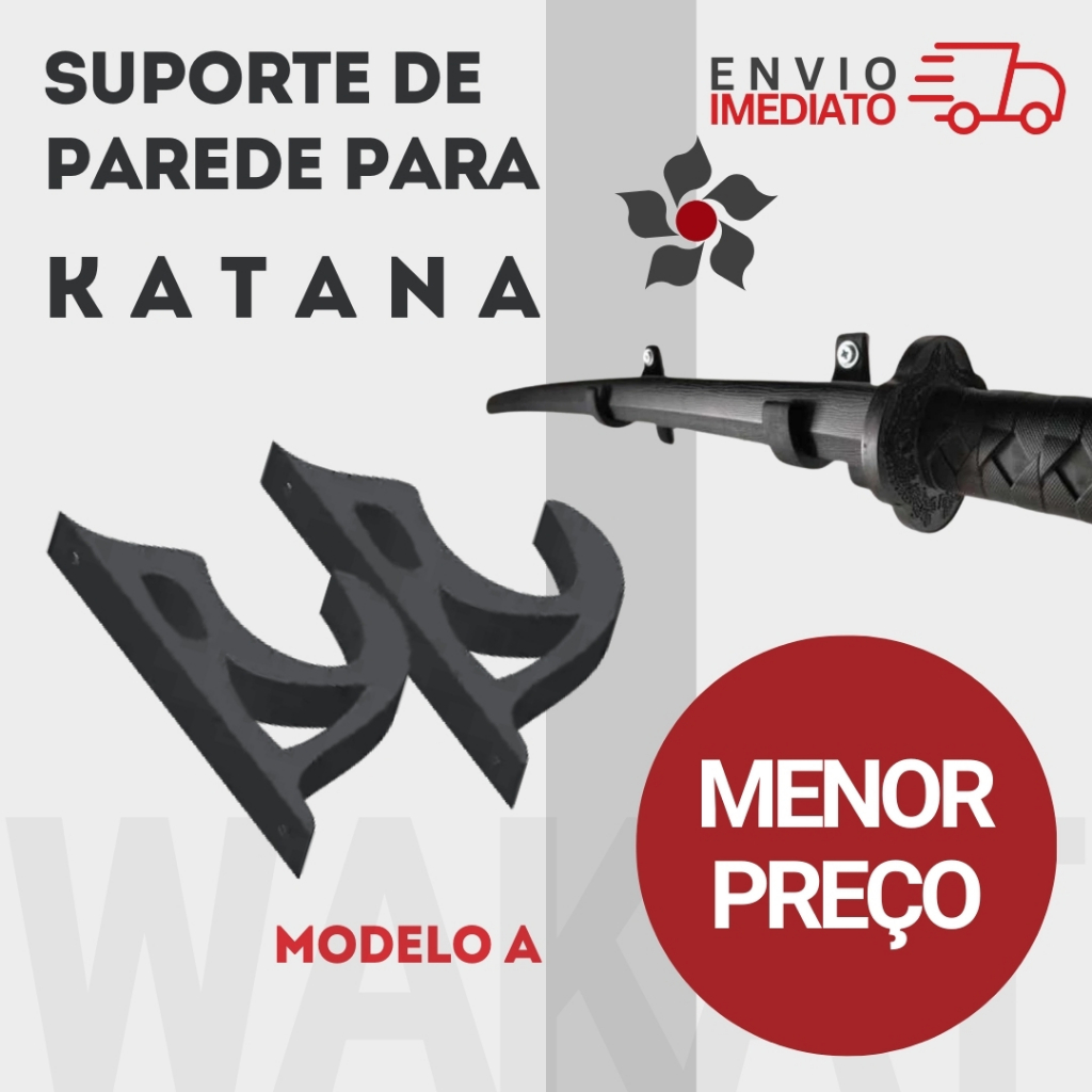 Suporte Espada Katana Painel Ou Parede C/ Parafuso