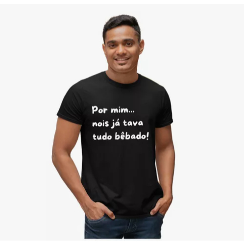 Camiseta Básica Carnaval Por Mim Nois Já Tava Tudo ....