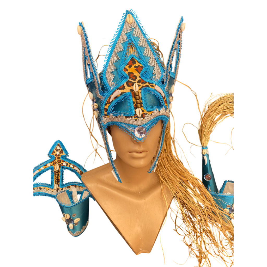 Paramenta de Orixá Oxossi Azul com Onça