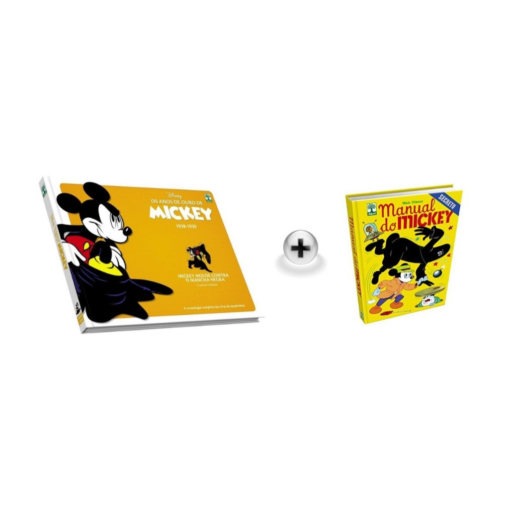 Kit Os Anos de Ouro de Mickey Mouse Contra o Mancha Negra & Manual do Mickey Walt Disney Capa Dura