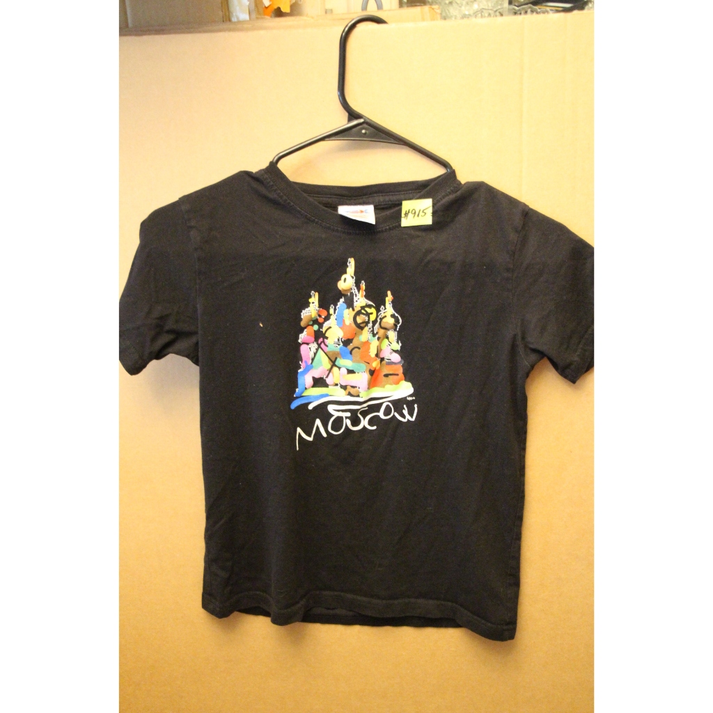 ROUPA #915 infantil camisa preta russa moscou tamanho 9 a 10 anos importada
