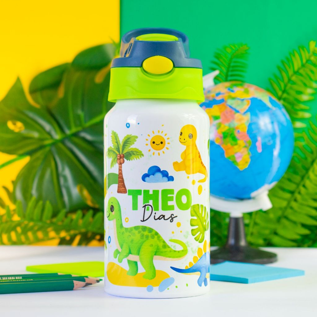 Garrafinha infantil - Dinossauro - Bico facil de silicone em Oferta na Shopee