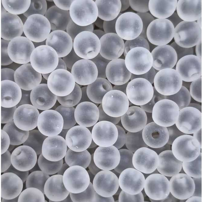 Miçanga Bola Fosca com Meio Colorido 8mm - Kit com 100 Unidades em Oferta na Shopee