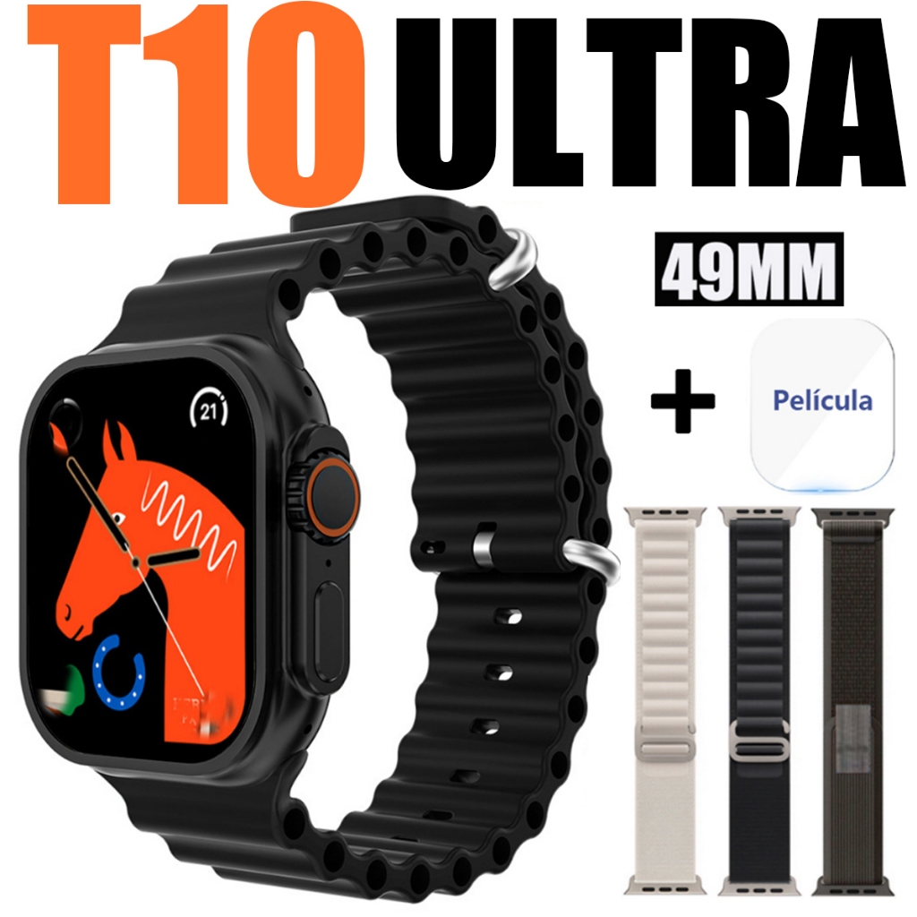 Nova Relógio inteligente T10 T900 Ultra NFC Série 9 2,09 Polegadas HD 49mm Bluetooth com Calculadora em Oferta na Shopee