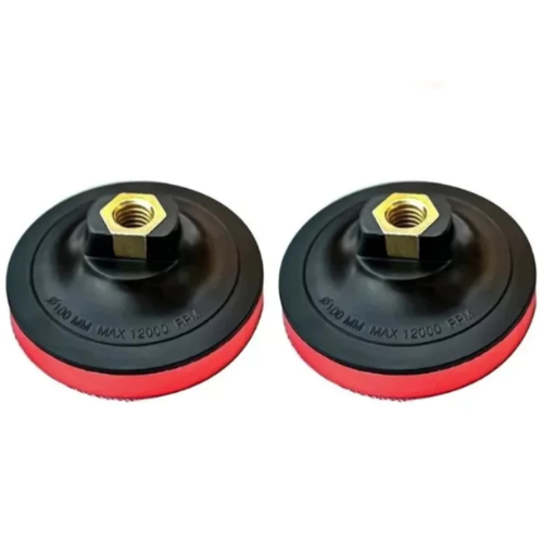 Kit 2x Prato Suporte 100mm Com Velcro Pluma Para Lixa Diamantada 100mm em Oferta na Shopee