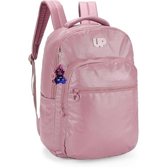 Mochila Escolar Notebook Rosê Glow Up4You - Luxcel em Oferta na Shopee