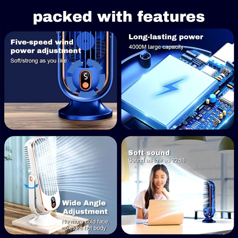 Ventilador de mesa portátil USB de 5 velocidades 15231