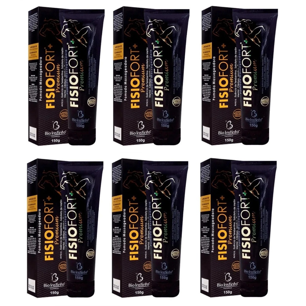 Bio Instinto 6 Pomada Massageadora fisiofort premium 150g em Oferta na Shopee