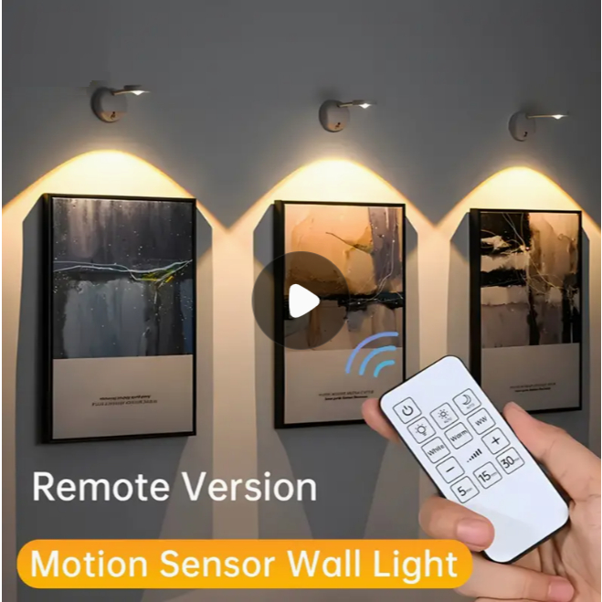 Luminária De Parede LED Sem Fio Com Sensor De Movimento Para Decoração De Ambientes
