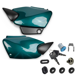 Tampa Lateral Verde + Tranca Titan 125 2000 2001 2002 2003 2004 Par em Oferta na Shopee